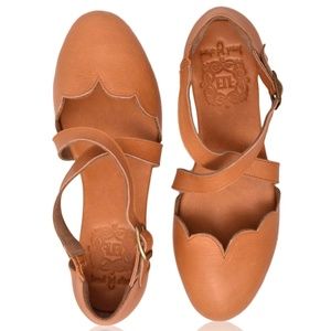 Elf Brown Mangrove Leather Closed Toe Criss Cross Straps Buckle Leather Size 13
